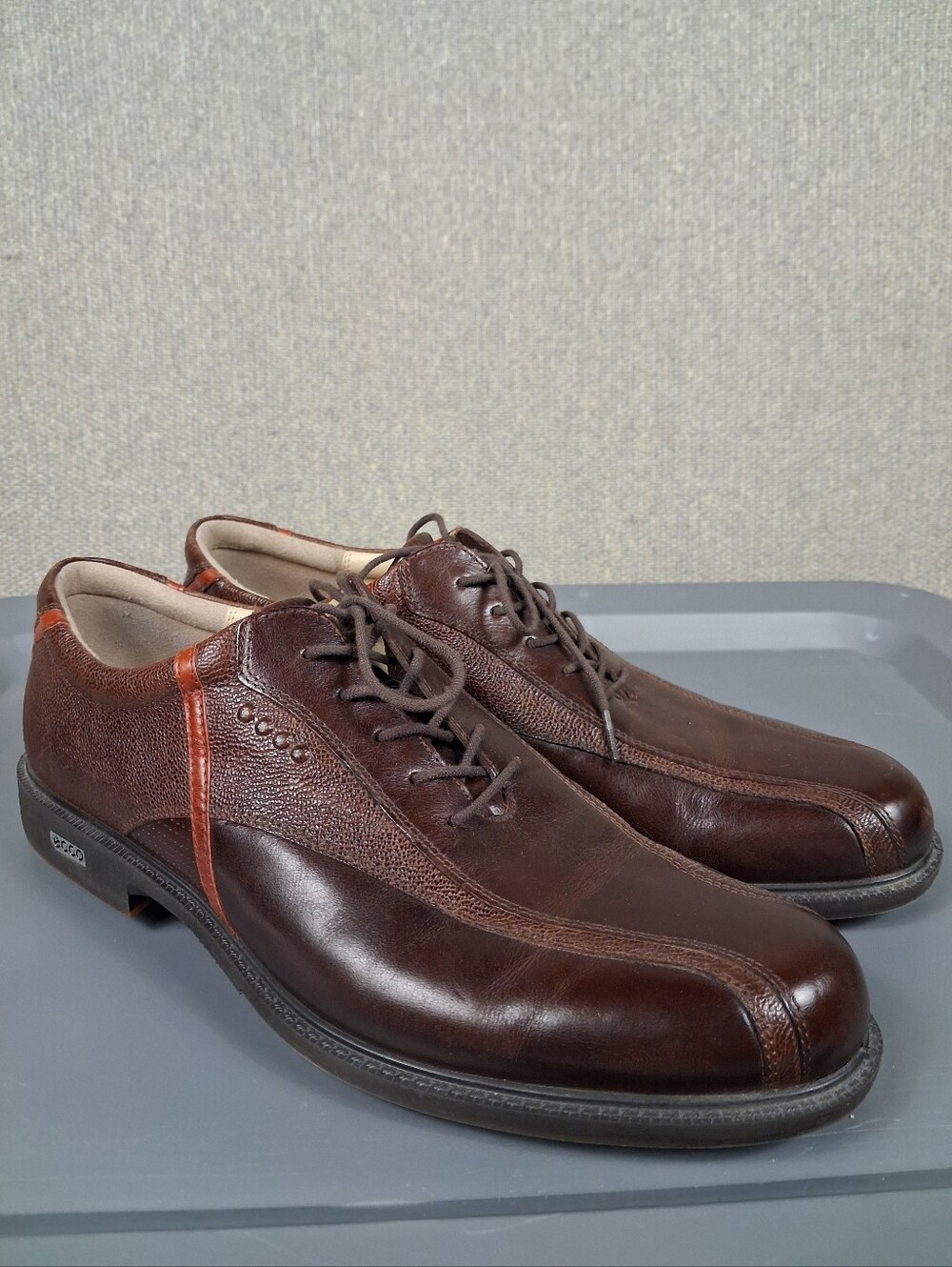 ECCO Tour Hybrid Hydromax Golf Shoes EU 45 US 11-11.5 Brown Leather Spikeless